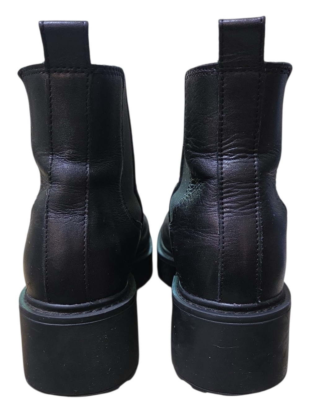 Steve Madden Black Leather Platform Chelsea Ankle Boots Size 8M - Picture 9 of 13